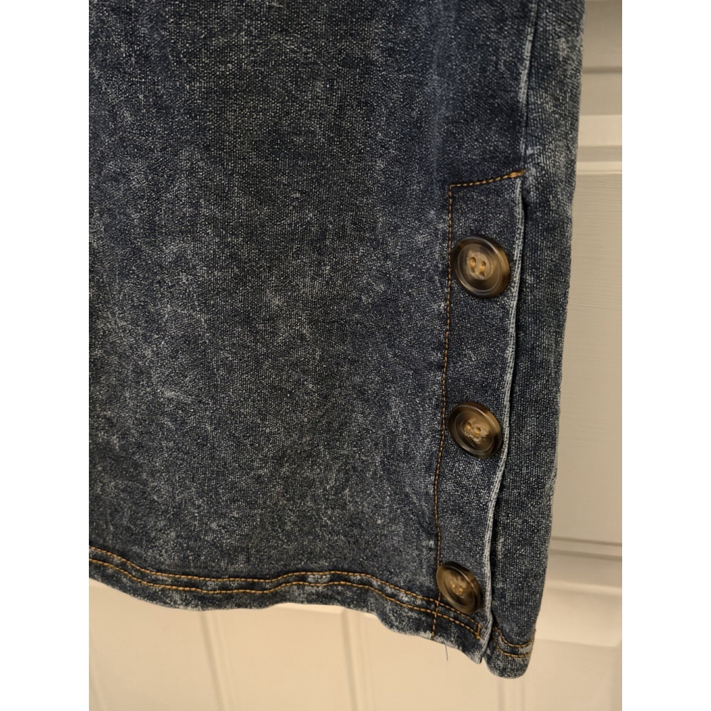 🌺 White Birch Acid Wash Wide Leg Pants with Button Hem Elastic Waist Size 1X - Picture 4 of 6